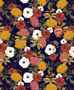 Deals 😀 Trend Blossoms Navy Pink & Mustard Floral Puff-Sleeve Hoodie - 👧 Girls 🎉 -Trend Blossoms-shop zu109489448 alt 2 tm1665060903