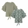 Best deal ๐ Trend Blossoms Dusty Teal & Sage Green Floral Ruffle-Sleeve Top - Set Of Two ๐ 1 Best deal ๐ Trend Blossoms Dusty Teal & Sage Green Floral Ruffle-Sleeve Top - Set Of Two ๐ -Trend Blossoms-shop zu109673958 main tm1665688809