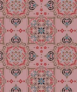 Best Pirce 🔔 Trend Blossoms Pink & Dusty Blue Geometric Velvet Bow-Accent A-Line 👗 Dress - 👧 Girls ❤️ -Trend Blossoms-shop zu109674067 alt 2 tm1665688809