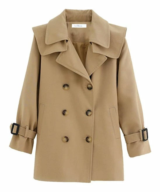 Outlet โ Trend Blossoms Khaki Double-Breasted Belted Trench ๐งฅ Coat - ๐ง Girls ๐ฅ 3 Outlet โ Trend Blossoms Khaki Double-Breasted Belted Trench ๐งฅ Coat - ๐ง Girls ๐ฅ