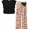 Best deal 😀 Trend Blossoms Black Angel-Sleeve Top & Light Pink Polka Dot Wide-Leg Pants - 👧 Girls ⌛ 1 Best deal 😀 Trend Blossoms Black Angel-Sleeve Top & Light Pink Polka Dot Wide-Leg Pants - 👧 Girls ⌛ -Trend Blossoms-shop zu109675563 main tm1666285124