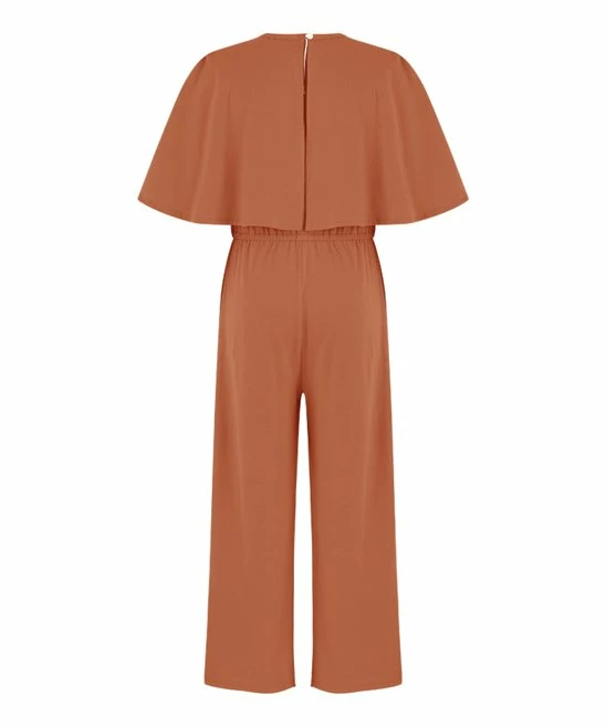 Top 10 ✨ Trend Blossoms Caramel Bow-Belt Flutter-Sleeve Jumpsuit - 👧 Girls 🌟 5 Top 10 ✨ Trend Blossoms Caramel Bow-Belt Flutter-Sleeve Jumpsuit - 👧 Girls 🌟 - Image 3