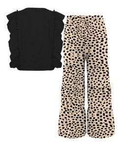 Outlet ✔️ Trend Blossoms Black Angel-Sleeve Top & Light Tan Animal-Print Tiered Pants - 👧 Girls 🔥 6 Outlet ✔️ Trend Blossoms Black Angel-Sleeve Top & Light Tan Animal-Print Tiered Pants - 👧 Girls 🔥 -Trend Blossoms-shop zu109685255 alt 1 tm1666285124