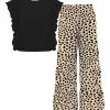 Outlet โ๏ธ Trend Blossoms Black Angel-Sleeve Top & Light Tan Animal-Print Tiered Pants - ๐ง Girls ๐ฅ 1 Outlet โ๏ธ Trend Blossoms Black Angel-Sleeve Top & Light Tan Animal-Print Tiered Pants - ๐ง Girls ๐ฅ -Trend Blossoms-shop zu109685255 main tm1666285124