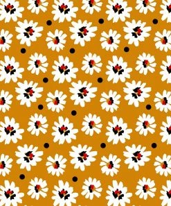 Best Sale 👍 Trend Blossoms Dark Mustard & Black Floral & Polka Dot Bell-Sleeve Ruffle-Hem Shift 👗 Dress - 👧 Girls 🛒 -Trend Blossoms-shop zu109736915 alt 2 tm1665749096