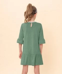 Deals 🎁 Trend Blossoms Light Green Crinkle Bell-Sleeve Ruffle-Hem Shift 👗 Dress - 👧 Girls 🎉 -Trend Blossoms-shop zu109743623 alt 1 tm1665749096