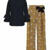 Cheap โ Trend Blossoms Dark Navy Long-Sleeve Top & Dark Mustard Floral Wide-Leg Pants - ๐ง Girls ๐ 1 Cheap โ Trend Blossoms Dark Navy Long-Sleeve Top & Dark Mustard Floral Wide-Leg Pants - ๐ง Girls ๐ -Trend Blossoms-shop zu109777278 main tm1666207210