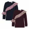 Wholesale ✨ Trend Blossoms Dark Navy & Wine Berry Floral Ruffle-Accent Long Sleeve Top Set - 👧 Girls 🌟 2 Wholesale ✨ Trend Blossoms Dark Navy & Wine Berry Floral Ruffle-Accent Long Sleeve Top Set - 👧 Girls 🌟 -Trend Blossoms-shop zu109785489 main tm1666207210