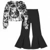 Cheap 🌟 Trend Blossoms White Tie-Dye Bishop-Sleeve Top & Dark Charcoal Flare Pants - 👧 Girls ✨ -Trend Blossoms-shop zu109817496 main tm1666272112