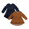 Brand new 🤩 Trend Blossoms Burnt Orange & Navy Leopard Ruffle-Accent Hi-Low Tunic Set - 👧 Girls ❤️ -Trend Blossoms-shop zu109824356 main tm1666272112