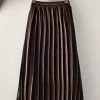 Flash Sale ❤️ Trend Blossoms Brown Velvet Pleated Maxi 👗 Skirt - 👧 Girls 🥰 -Trend Blossoms-shop zu109855360 main tm1666453664