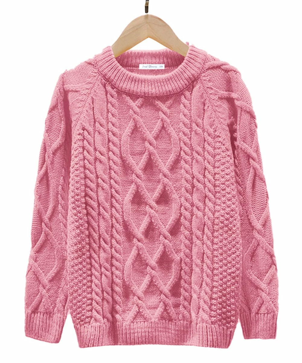 Wholesale 🔥 Trend Blossoms Pink Cable-Knit Raglan Crewneck Sweater - 👧 Girls ✨ 4 Wholesale 🔥 Trend Blossoms Pink Cable-Knit Raglan Crewneck Sweater - 👧 Girls ✨ - Image 2