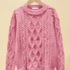 Wholesale 🔥 Trend Blossoms Pink Cable-Knit Raglan Crewneck Sweater - 👧 Girls ✨ 1 Wholesale 🔥 Trend Blossoms Pink Cable-Knit Raglan Crewneck Sweater - 👧 Girls ✨ -Trend Blossoms-shop zu109863056 main tm1666453664