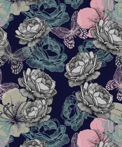 Cheapest 🌟 Trend Blossoms Diamond Blue Velvet Knot Top & Navy Floral Butterfly Flare Pants - 👧 Girls ❤️ -Trend Blossoms-shop zu109879798 alt 2 tm1666453664