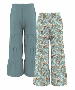 Brand new ❤️ Trend Blossoms Dusty Turquoise & Peach Floral Tiered Pants Set - 👧 Girls 🔥 -Trend Blossoms-shop zu109879921 alt 2 tm1666453664