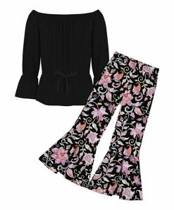 Best deal ๐ฅฐ Trend Blossoms Black Off-Shoulder Top & Pink Floral Flare Pants - ๐ง Girls ๐ 8 Best deal ๐ฅฐ Trend Blossoms Black Off-Shoulder Top & Pink Floral Flare Pants - ๐ง Girls ๐ -Trend Blossoms-shop zu110112411 alt 3 tm1667223064