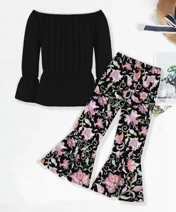 Best deal ๐ฅฐ Trend Blossoms Black Off-Shoulder Top & Pink Floral Flare Pants - ๐ง Girls ๐ 9 Best deal ๐ฅฐ Trend Blossoms Black Off-Shoulder Top & Pink Floral Flare Pants - ๐ง Girls ๐ -Trend Blossoms-shop zu110112411 alt 6 tm1667223064