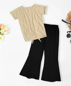 Discount 😍 Trend Blossoms Cream Floral Peace Knot-Front Top & Black Crinkle Flare Pants - 👧 Girls 😍 6 Discount 😍 Trend Blossoms Cream Floral Peace Knot-Front Top & Black Crinkle Flare Pants - 👧 Girls 😍 -Trend Blossoms-shop zu110256068 alt 1 tm1667827434