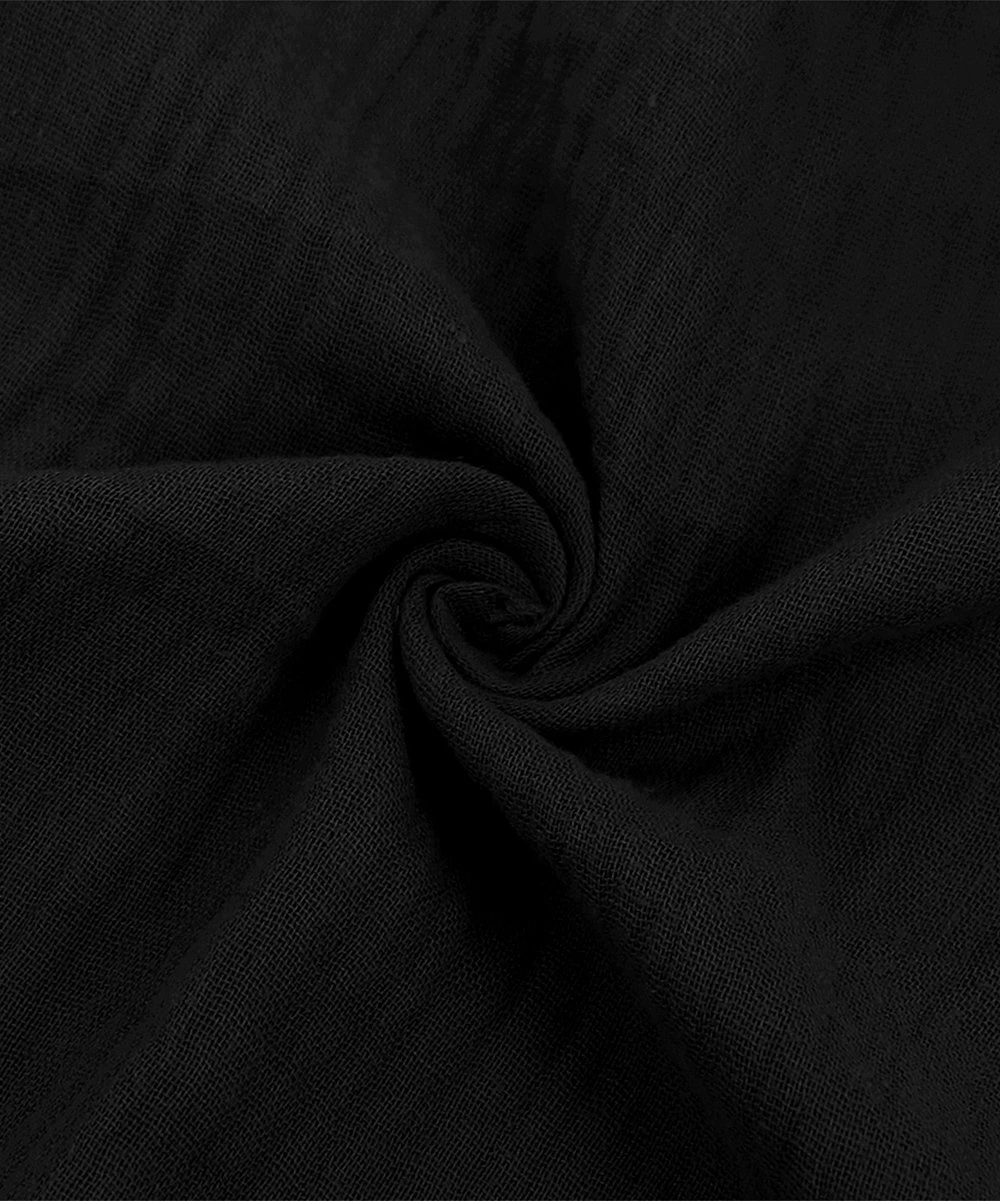 Discount 😍 Trend Blossoms Cream Floral Peace Knot-Front Top & Black Crinkle Flare Pants - 👧 Girls 😍 5 Discount 😍 Trend Blossoms Cream Floral Peace Knot-Front Top & Black Crinkle Flare Pants - 👧 Girls 😍 - Image 3