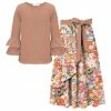 Coupon 💯 Trend Blossoms Dusty Coral Ruffle Long-Sleeve Top & Floral Butterfly Bow-Accent Maxi 👗 Skirt - 👧 Girls 👏 2 Coupon 💯 Trend Blossoms Dusty Coral Ruffle Long-Sleeve Top & Floral Butterfly Bow-Accent Maxi 👗 Skirt - 👧 Girls 👏 -Trend Blossoms-shop zu110546172 main tm1668454044