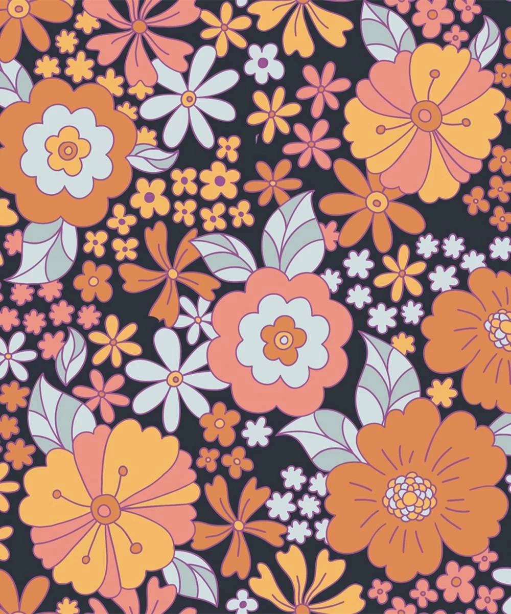 Wholesale ๐ Trend Blossoms Navy & Orange Floral Lace-Collar Babydoll ๐ Dress - ๐ง Girls ๐ฅฐ 5 Wholesale ๐ Trend Blossoms Navy & Orange Floral Lace-Collar Babydoll ๐ Dress - ๐ง Girls ๐ฅฐ - Image 3