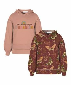 Best Pirce ❤️ Trend Blossoms Rust Red & Dusty Coral 'Don't Let Anyone' Hoodie Set - 👧 Girls 👍