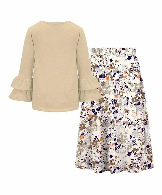 Best reviews of 🛒 Trend Blossoms Cream Ruffle Long-Sleeve Top & Floral Bow-Accent Maxi 👗 Skirt - 👧 Girls 🎁 4 Best reviews of 🛒 Trend Blossoms Cream Ruffle Long-Sleeve Top & Floral Bow-Accent Maxi 👗 Skirt - 👧 Girls 🎁 - Image 2