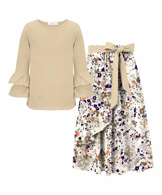 Best reviews of 🛒 Trend Blossoms Cream Ruffle Long-Sleeve Top & Floral Bow-Accent Maxi 👗 Skirt - 👧 Girls 🎁 3 Best reviews of 🛒 Trend Blossoms Cream Ruffle Long-Sleeve Top & Floral Bow-Accent Maxi 👗 Skirt - 👧 Girls 🎁