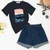 Cheap ๐ฅ Trend Blossoms Dark Navy Sunrise Graphic Tee & Dark Blue Denim High-Waist Shorts - ๐ง Girls ๐ 1 Cheap ๐ฅ Trend Blossoms Dark Navy Sunrise Graphic Tee & Dark Blue Denim High-Waist Shorts - ๐ง Girls ๐ -Trend Blossoms-shop zu110724858 main tm1668627310