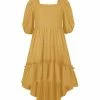 Wholesale 😀 Trend Blossoms Mustard Crinkle Hi-Low Peasant 👗 Dress - 👧 Girls 👏 -Trend Blossoms-shop zu110724958 main tm1668627310