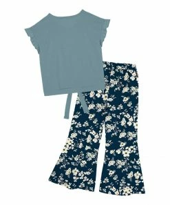 Wholesale ๐ Trend Blossoms Dusty Turquoise Floral Ruffle Knot-Front Top & Navy Flare Pants - ๐ง Girls ๐ฅ 7 Wholesale ๐ Trend Blossoms Dusty Turquoise Floral Ruffle Knot-Front Top & Navy Flare Pants - ๐ง Girls ๐ฅ -Trend Blossoms-shop zu110724964 alt 2 tm1668627310