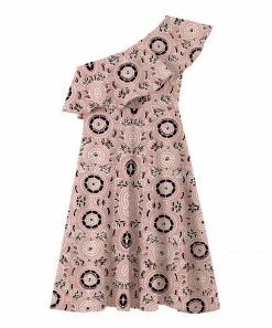 Wholesale ❤️ Trend Blossoms Dusty Pink Floral Asymmetrical Sleeveless 👗 Dress - 👧 Girls 💯 -Trend Blossoms-shop zu110725027 alt 3 tm1668627310