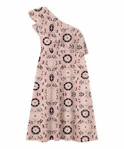 Wholesale ❤️ Trend Blossoms Dusty Pink Floral Asymmetrical Sleeveless 👗 Dress - 👧 Girls 💯