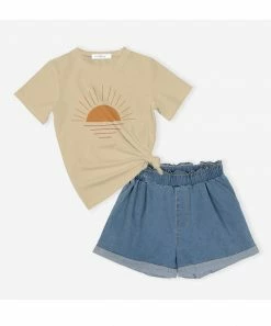 Best Pirce ๐ Trend Blossoms Cream Sun Graphic Tee & Blue Denim High-Waist Shorts - ๐ง Girls ๐คฉ 8 Best Pirce ๐ Trend Blossoms Cream Sun Graphic Tee & Blue Denim High-Waist Shorts - ๐ง Girls ๐คฉ -Trend Blossoms-shop zu110725030 alt 2 tm1668627310