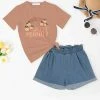Coupon โ๏ธ Trend Blossoms Dusty Coral 'Just Peachy' Graphic Tee & Denim High-Waist Shorts - ๐ง Girls โ๏ธ 1 Coupon โ๏ธ Trend Blossoms Dusty Coral 'Just Peachy' Graphic Tee & Denim High-Waist Shorts - ๐ง Girls โ๏ธ -Trend Blossoms-shop zu110725037 main tm1668627310