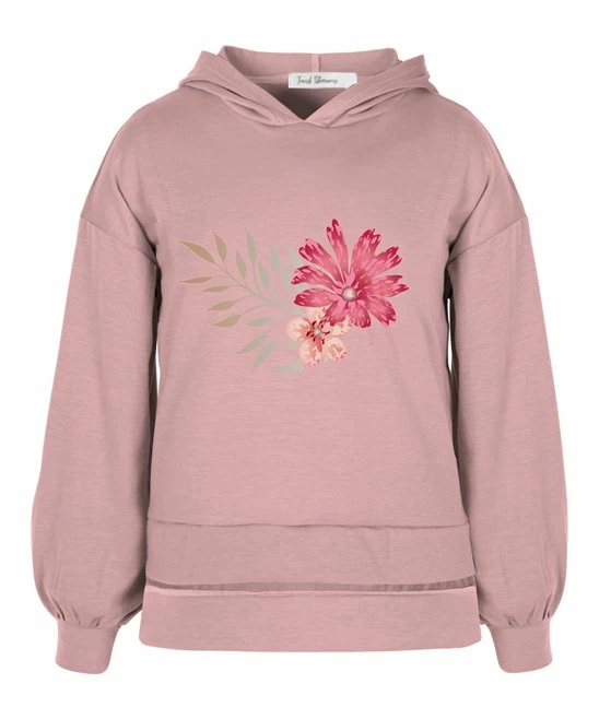 Cheapest 👍 Trend Blossoms Dusty Pink & Green Floral Leaf Puff-Sleeve Hoodie - 👧 Girls 🥰 3 Cheapest 👍 Trend Blossoms Dusty Pink & Green Floral Leaf Puff-Sleeve Hoodie - 👧 Girls 🥰
