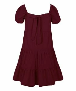 Budget ๐งจ Trend Blossoms Burgundy Crinkle Tiered Puff-Sleeve Peasant ๐ Dress - ๐ง Girls โญ 6 Budget ๐งจ Trend Blossoms Burgundy Crinkle Tiered Puff-Sleeve Peasant ๐ Dress - ๐ง Girls โญ -Trend Blossoms-shop zu110725344 alt 1 tm1668626131