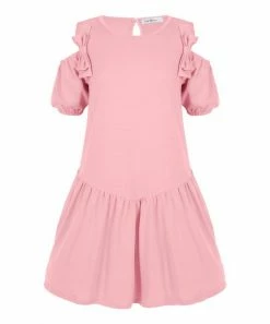Best reviews of 😍 Trend Blossoms Light Pink Cold-Shoulder Bow-Accent A-Line 👗 Dress - 👧 Girls ✨