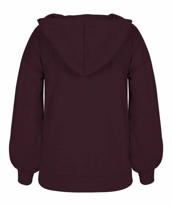 Deals ๐ Trend Blossoms Wine Berry & Pink Floral Butterfly Puff-Sleeve Hoodie - ๐ง Girls ๐ 5 Deals ๐ Trend Blossoms Wine Berry & Pink Floral Butterfly Puff-Sleeve Hoodie - ๐ง Girls ๐ - Image 3