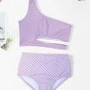 Outlet 🔥 Trend Blossoms Lavender & White Stripe Asymmetrical Cut-Out High-Waist 👙 Bikini - 👧 Girls ⌛ 1 Outlet 🔥 Trend Blossoms Lavender & White Stripe Asymmetrical Cut-Out High-Waist 👙 Bikini - 👧 Girls ⌛ -Trend Blossoms-shop zu110725550 main tm1669072878