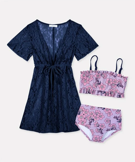 Outlet ๐ Trend Blossoms Light Pink Floral Bandeau High-Waist ๐ Bikini Set - ๐ง Girls โญ 4 Outlet ๐ Trend Blossoms Light Pink Floral Bandeau High-Waist ๐ Bikini Set - ๐ง Girls โญ - Image 2