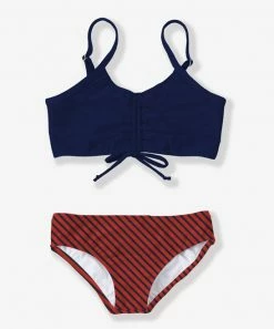 Buy 🥰 Trend Blossoms Navy & Red Stripe Drawstring 👙 Bikini - 👧 Girls ❤️ -Trend Blossoms-shop zu110725557 alt 1 tm1669072878