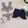 Discount 😍 Trend Blossoms Dusty Pink & Dusty Blue Stripe Flutter-Sleeve 👙 Bikini Set - 👧 Girls 🔔 -Trend Blossoms-shop zu110725705 main tm1669072878