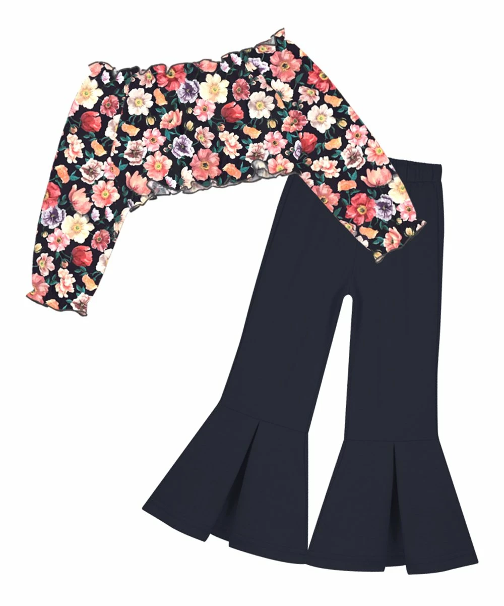 Best reviews of ๐ Trend Blossoms Pink Floral Off-Shoulder Crop Top & Dark Navy Flare Pants - ๐ง Girls ๐ 5 Best reviews of ๐ Trend Blossoms Pink Floral Off-Shoulder Crop Top & Dark Navy Flare Pants - ๐ง Girls ๐ - Image 3