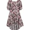 Best reviews of 🥰 Trend Blossoms Dusty Pink & Wine Berry Floral Hi-Low Peasant 👗 Dress - 👧 Girls 🎁