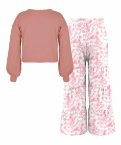 New ❤️ Trend Blossoms Peach Pink Bishop-Sleeve Crewneck Top & Light Pink Tie-Dye Lounge Pants - 👧 Girls 😉 7 New ❤️ Trend Blossoms Peach Pink Bishop-Sleeve Crewneck Top & Light Pink Tie-Dye Lounge Pants - 👧 Girls 😉 -Trend Blossoms-shop zu110734058 alt 2 tm1668626131