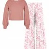 New โค๏ธ Trend Blossoms Peach Pink Bishop-Sleeve Crewneck Top & Light Pink Tie-Dye Lounge Pants - ๐ง Girls ๐ 2 New โค๏ธ Trend Blossoms Peach Pink Bishop-Sleeve Crewneck Top & Light Pink Tie-Dye Lounge Pants - ๐ง Girls ๐ -Trend Blossoms-shop zu110734058 main tm1668626131