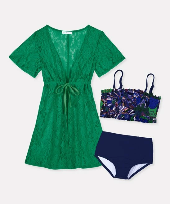 Coupon โค๏ธ Trend Blossoms Navy Abstract Bandeau High-Waist ๐ Bikini Set - ๐ง Girls ๐ 4 Coupon โค๏ธ Trend Blossoms Navy Abstract Bandeau High-Waist ๐ Bikini Set - ๐ง Girls ๐ - Image 2