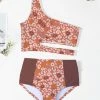 Discount 🧨 Trend Blossoms Dusty Coral Leopard Asymmetrical Cut-Out High-Waist 👙 Bikini - 👧 Girls 👏 -Trend Blossoms-shop zu110734254 main tm1669072878