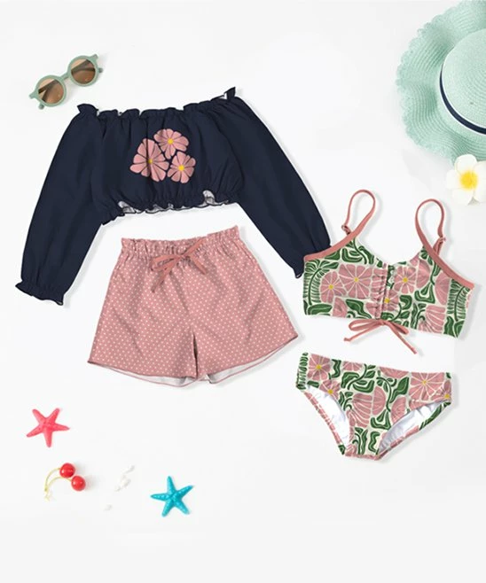 Top 10 ๐ Trend Blossoms Navy & Dusty Pink Floral & Polka Dot ๐ Bikini Set - ๐ง Girls ๐ 3 Top 10 ๐ Trend Blossoms Navy & Dusty Pink Floral & Polka Dot ๐ Bikini Set - ๐ง Girls ๐
